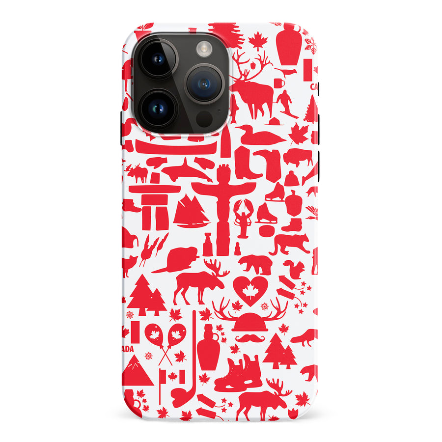 iPhone 15 Pro Max Great Canadian Icons Canadiana Phone Case - White