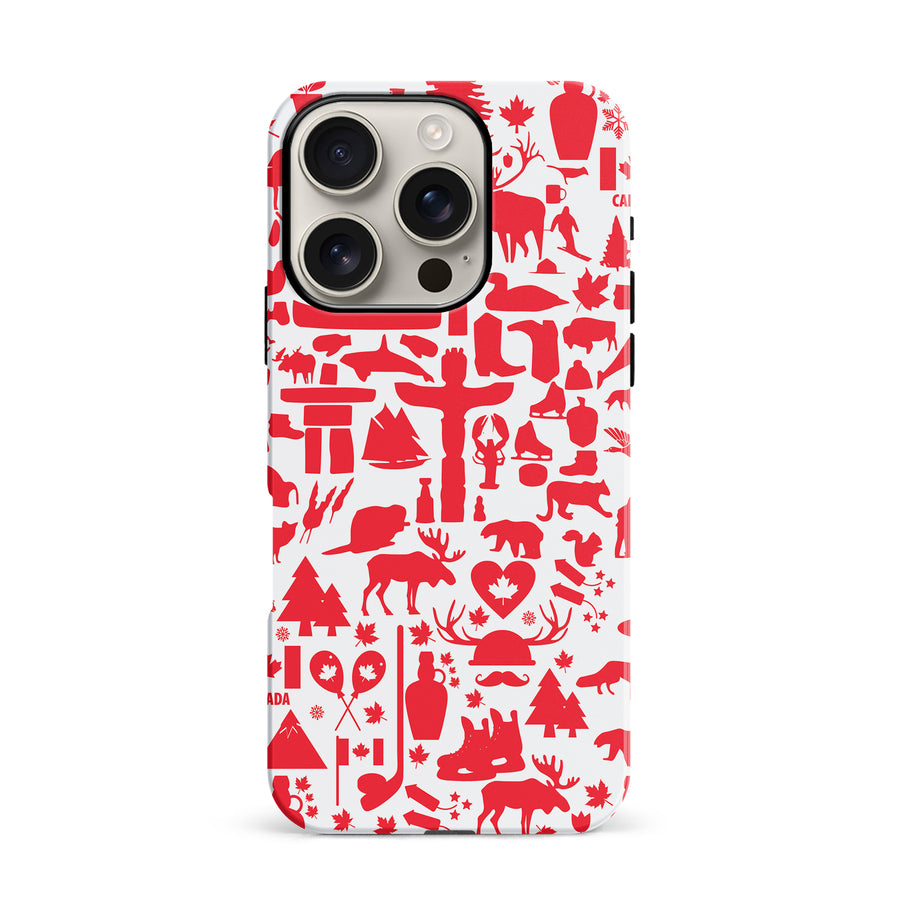 iPhone 16 Pro Great Canadian Icons Canadiana Phone Case - White