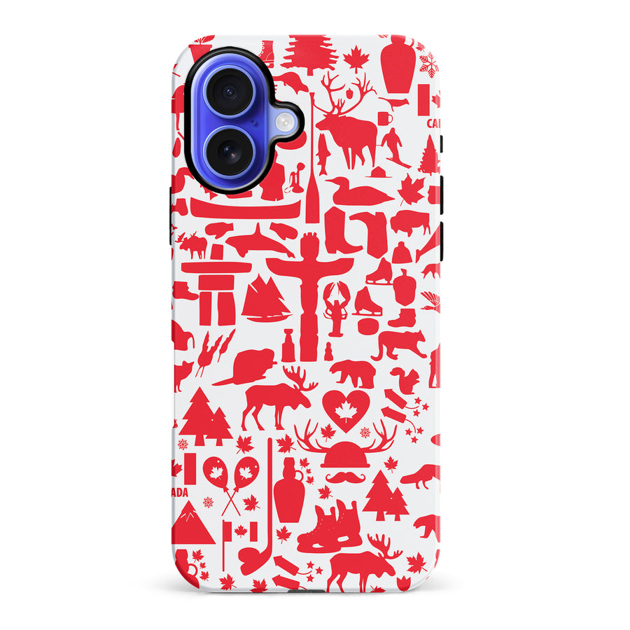 iPhone 16 Plus Great Canadian Icons Canadiana Phone Case - White
