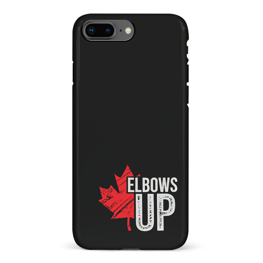 iPhone 8 Plus Elbows Up Canada Phone Case - Black