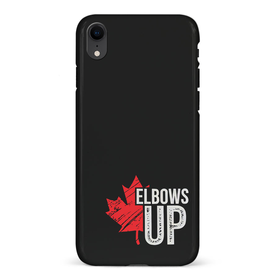 iPhone XR Elbows Up Canada Phone Case - Black