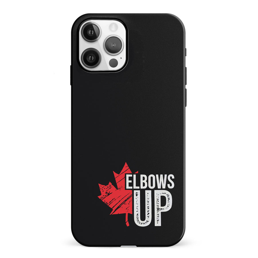 iPhone 12 Elbows Up Canada Phone Case - Black