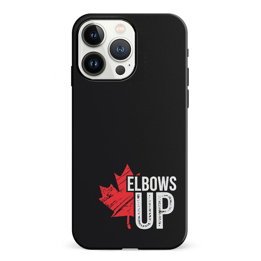 iPhone 13 Pro Elbows Up Canada Phone Case - Black