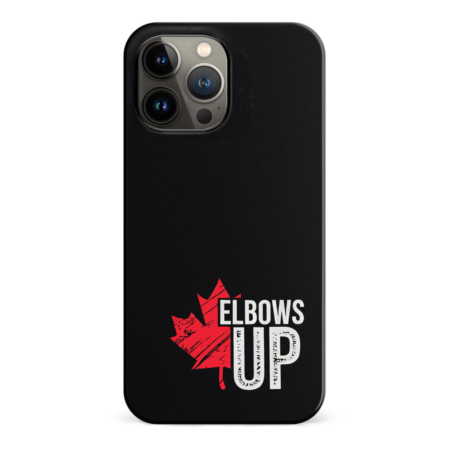 iPhone 13 Pro Max Elbows Up Canada Phone Case - Black