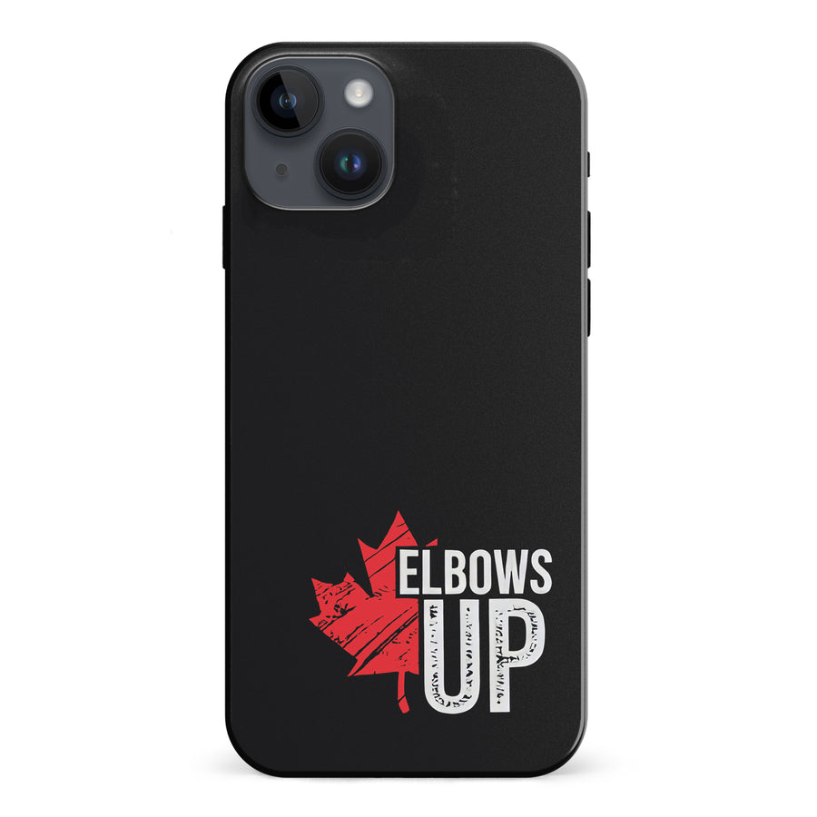 iPhone 15 Plus Elbows Up Canada Phone Case - Black