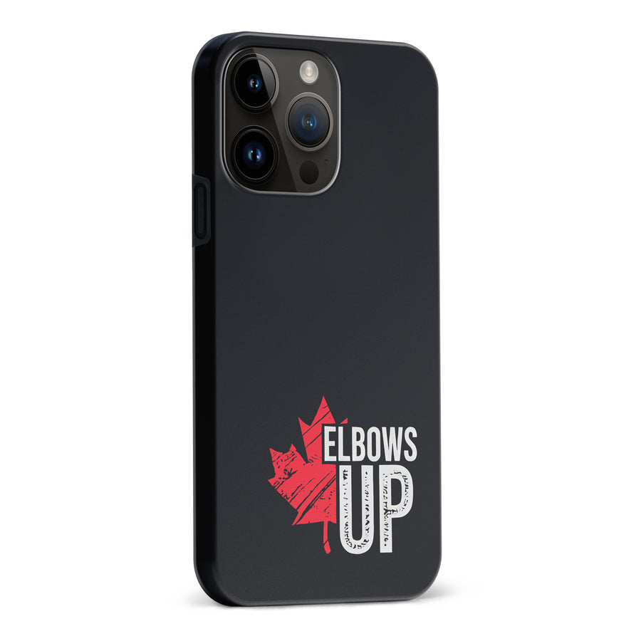 iPhone 15 Pro Max Elbows Up Canada Phone Case - Black