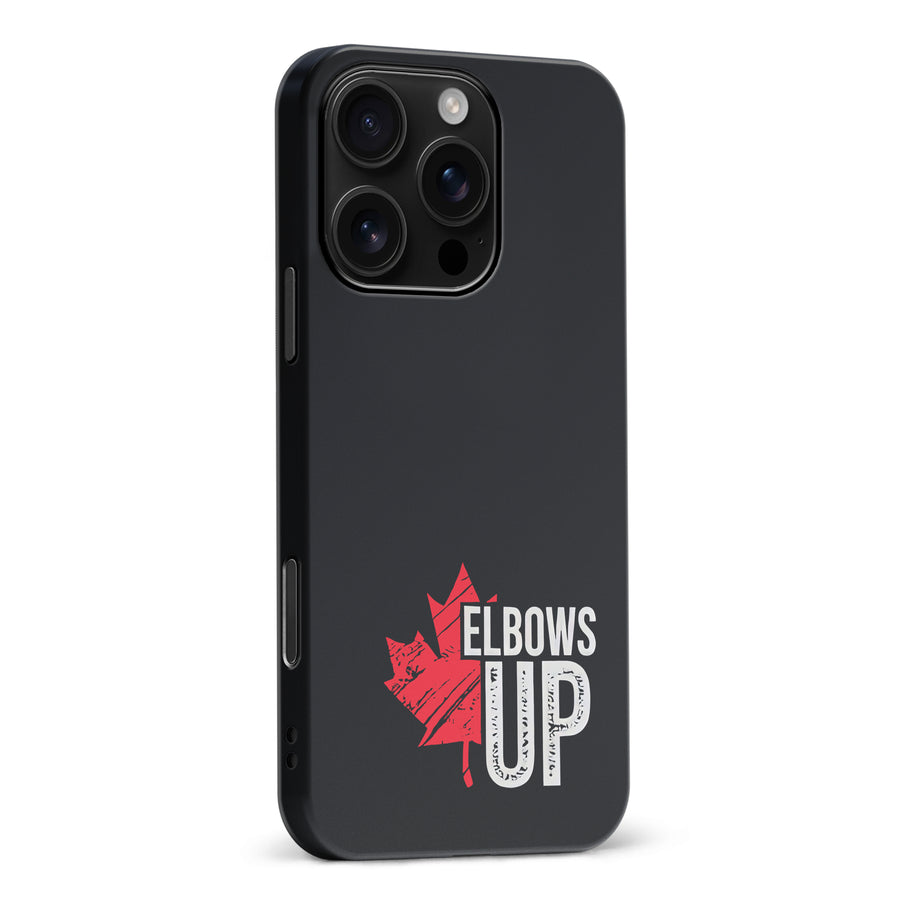 iPhone 16 Pro Max Elbows Up Canada Phone Case - Black