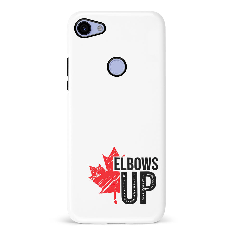 Google Pixel 3A XL Elbows Up Canada Phone Case - White