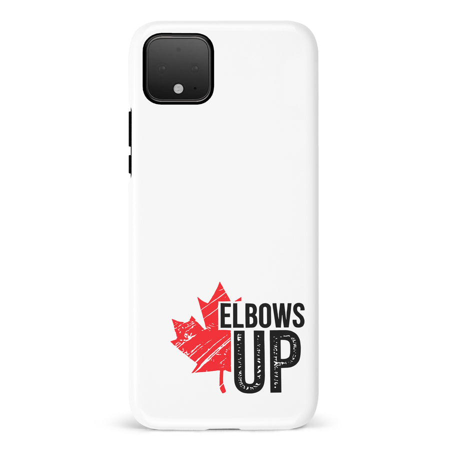 Google Pixel 4 Elbows Up Canada Phone Case - White