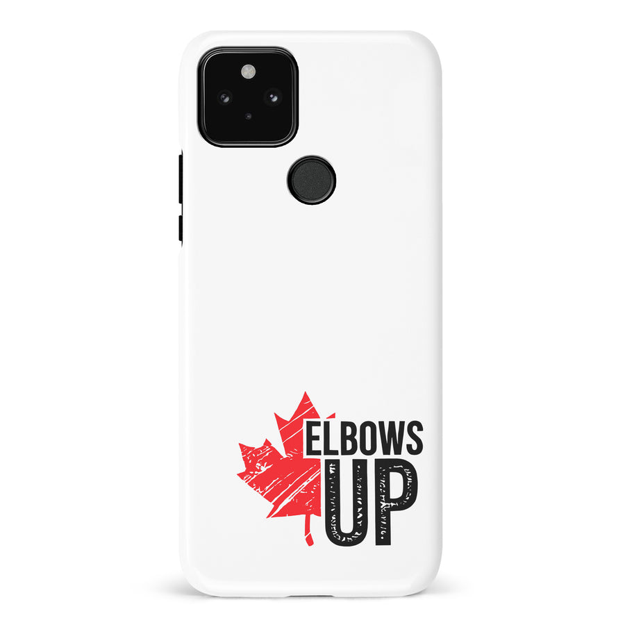 Google Pixel 5 Elbows Up Canada Phone Case - White
