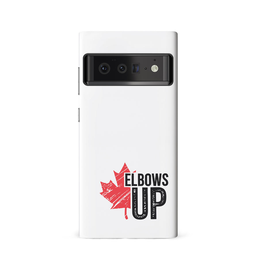 Google Pixel 6 Elbows Up Canada Phone Case - White