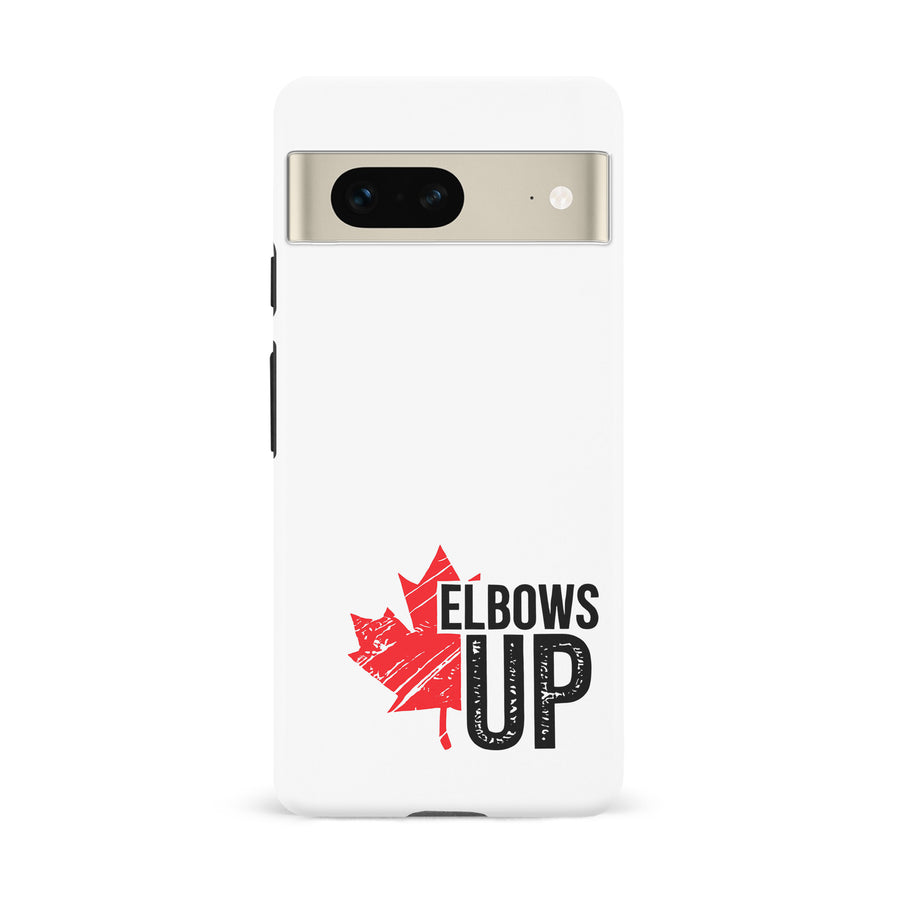 Google Pixel 7 Elbows Up Canada Phone Case - White