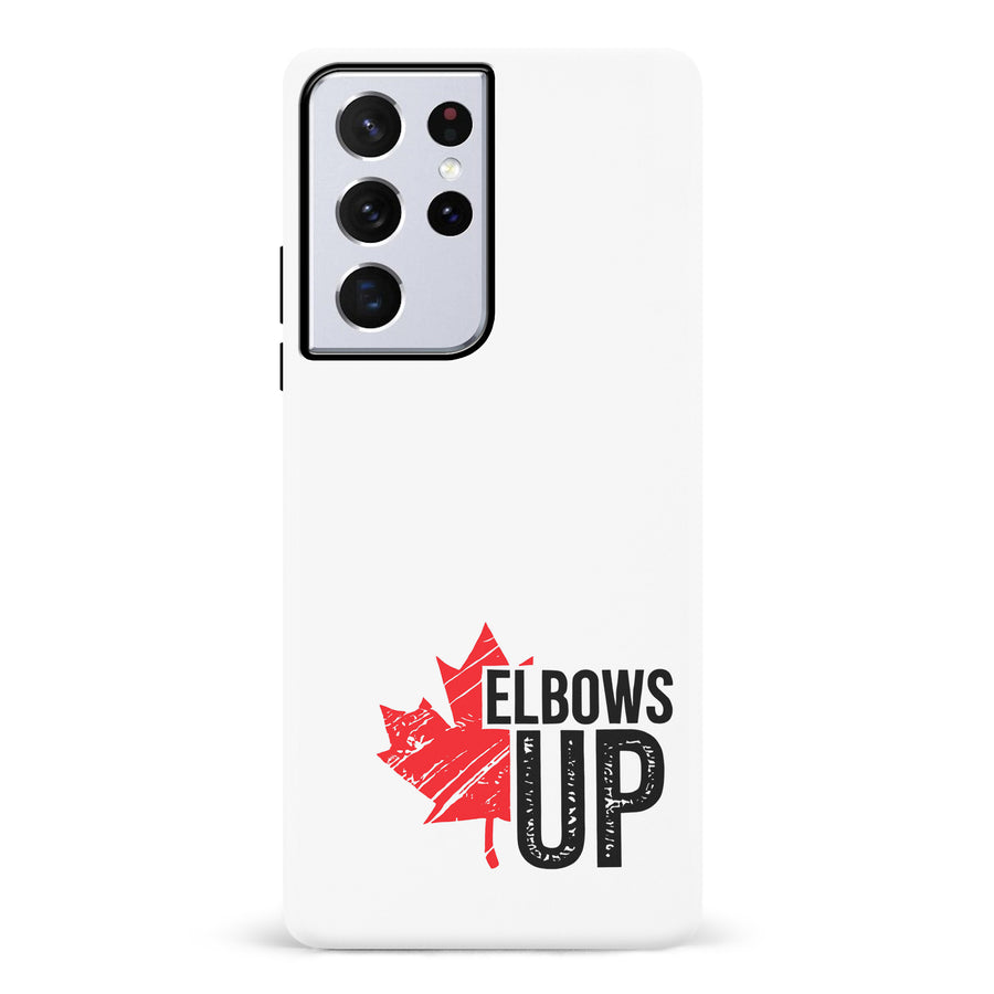 Samsung Galaxy S21 Ultra Elbows Up Canada Phone Case - White