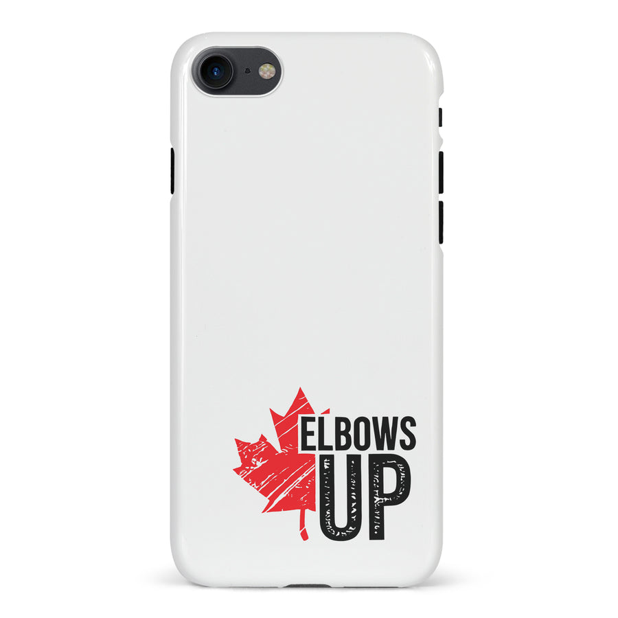 iPhone 7/8/SE Elbows Up Canada Phone Case - White