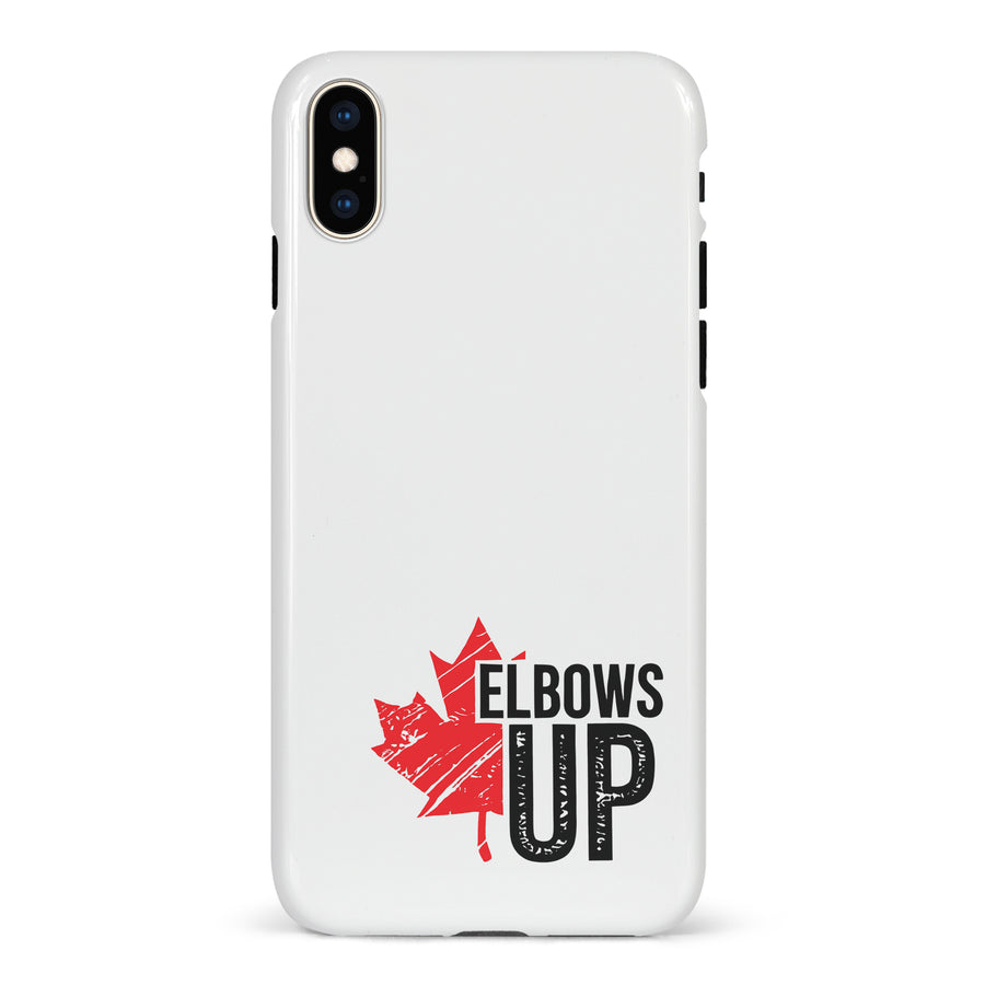 iPhone XS Max Elbows Up Canada Phone Case - White