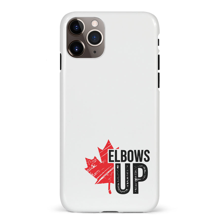 iPhone 11 Pro Max Elbows Up Canada Phone Case - White