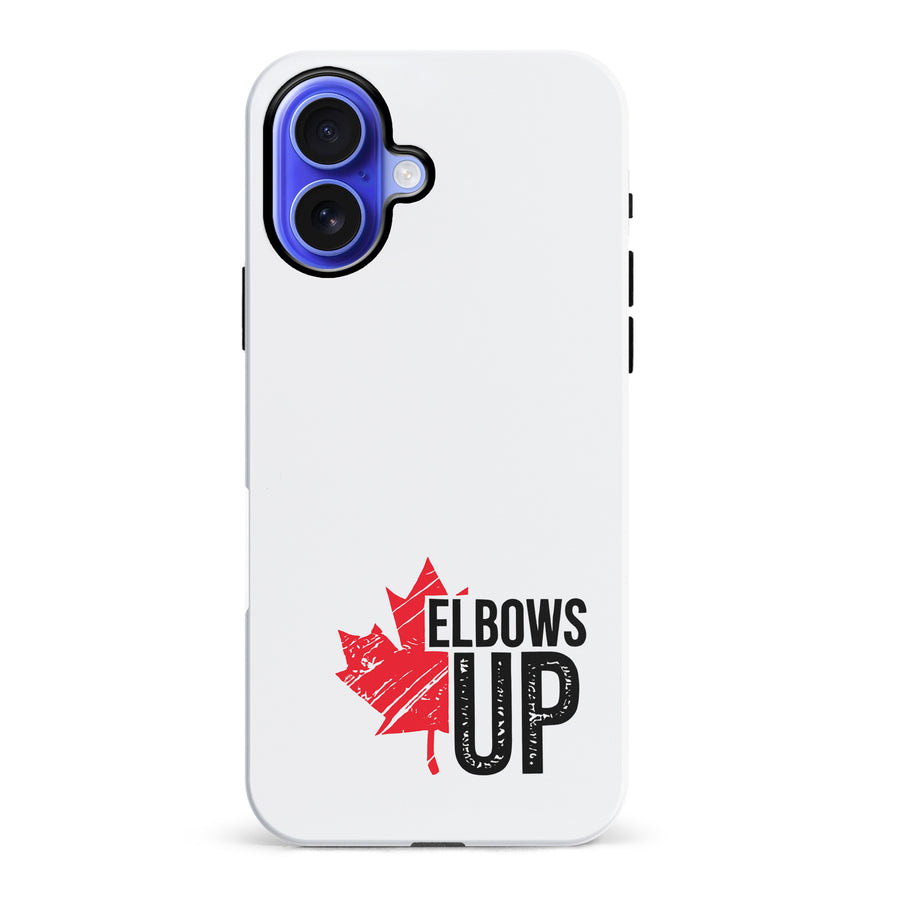 iPhone 16 Plus Elbows Up Canada Phone Case - White