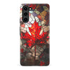 Samsung Galaxy S23 Plus Maple Leaf Stained Glass Canadiana Phone Case