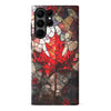 Samsung Galaxy S23 Ultra Maple Leaf Stained Glass Canadiana Phone Case