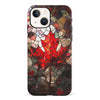 iPhone 13 Mini Maple Leaf Stained Glass Canadiana Phone Case