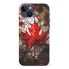 iPhone 15 Plus Maple Leaf Stained Glass Canadiana Phone Case