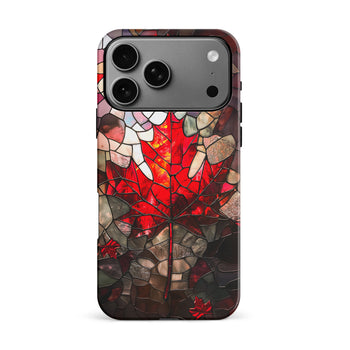 iPhone 17 Pro Max Maple Leaf Stained Glass Canadiana Phone Case