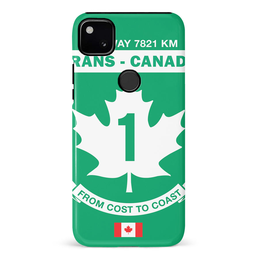 Google Pixel 4A Trans Canada Highway Sign Canadiana Phone Case