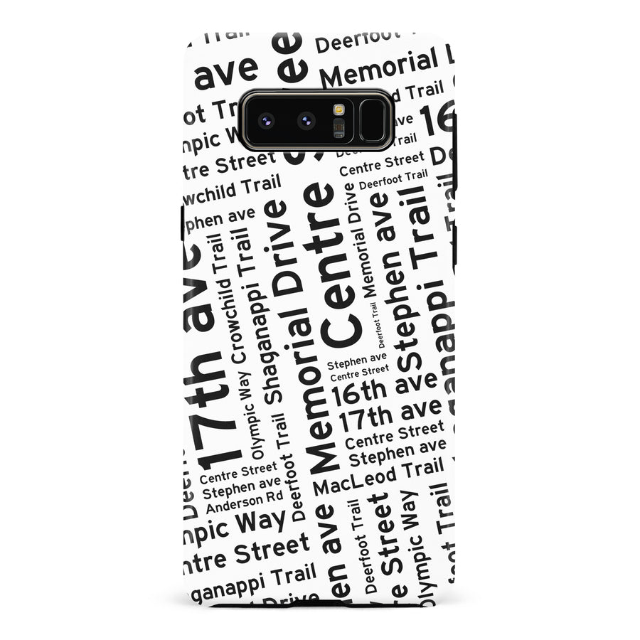 Samsung Galaxy Note 8 Calgary Street Names Canadiana Phone Case - White