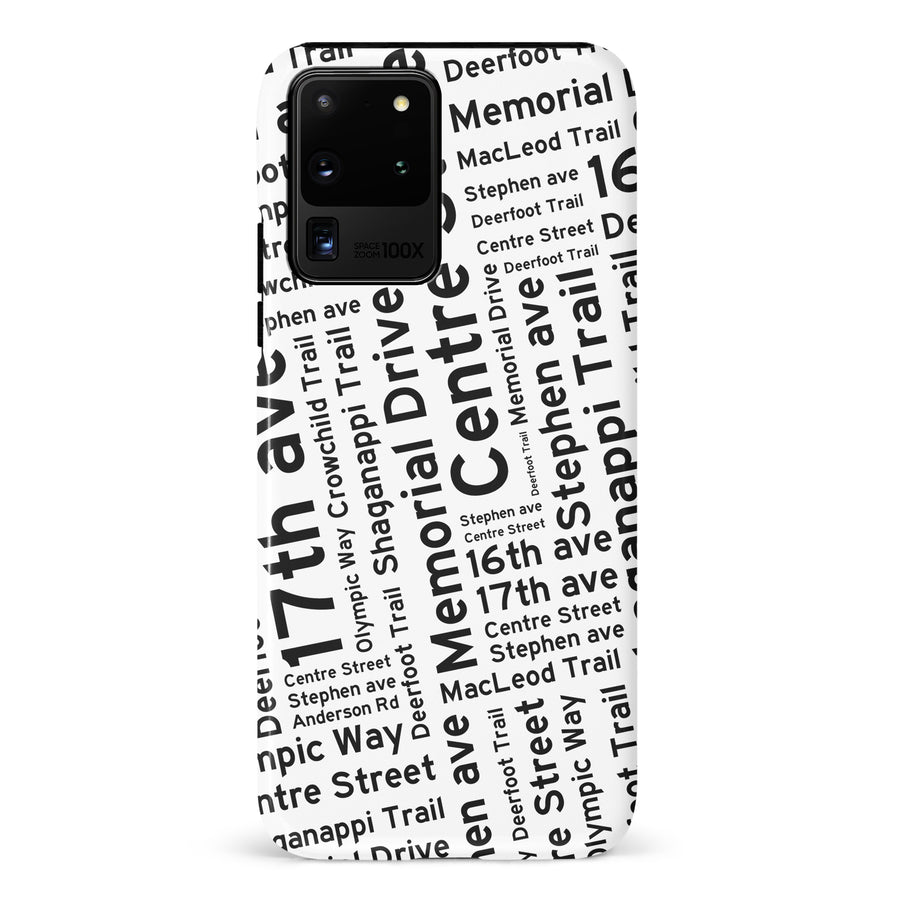 Samsung Galaxy S20 Ultra Calgary Street Names Canadiana Phone Case - White