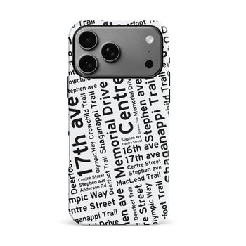 iPhone 17 Pro Max Calgary Street Names Canadiana Phone Case White