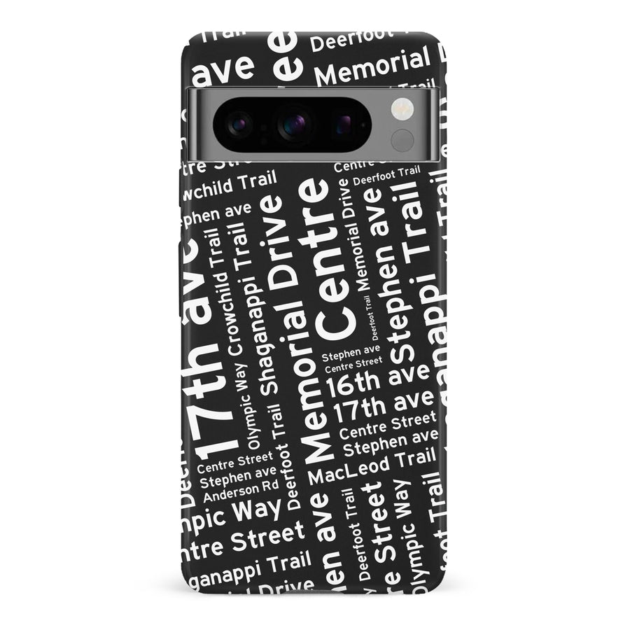 Google Pixel 8 Pro Calgary Street Names Canadiana Phone Case - Black