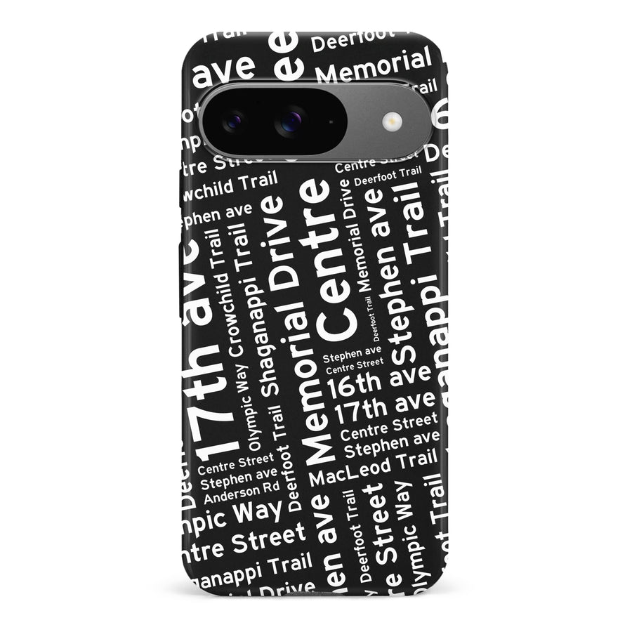 Google Pixel 9 Calgary Street Names Canadiana Phone Case - Black