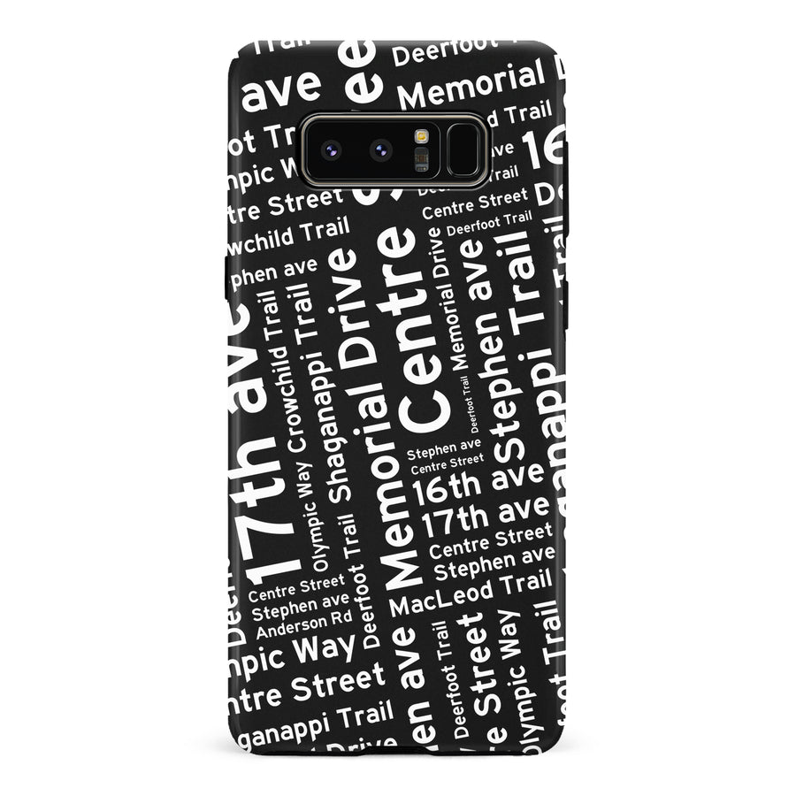 Samsung Galaxy Note 8 Calgary Street Names Canadiana Phone Case - Black