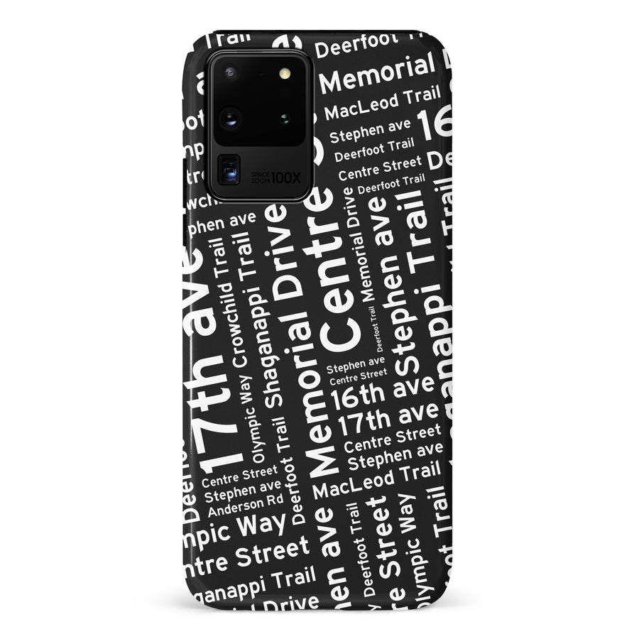 Samsung Galaxy S20 Ultra Calgary Street Names Canadiana Phone Case - Black