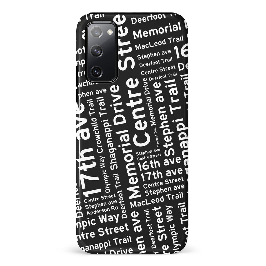 Samsung Galaxy S20 FE Calgary Street Names Canadiana Phone Case - Black