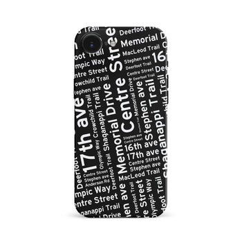 iPhone 16e Calgary Street Names Canadiana Phone Case Black
