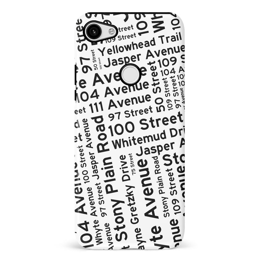 Google Pixel 3 XL Edmonton Street Names Canadiana Phone Case - White