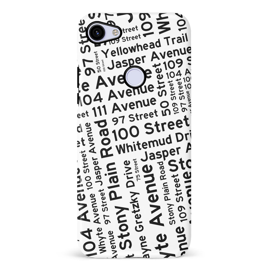 Google Pixel 3A Edmonton Street Names Canadiana Phone Case - White