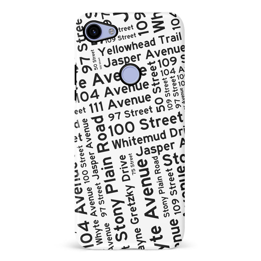 Google Pixel 3A XL Edmonton Street Names Canadiana Phone Case - White