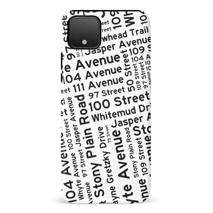 Google Pixel 4 XL Edmonton Street Names Canadiana Phone Case - White
