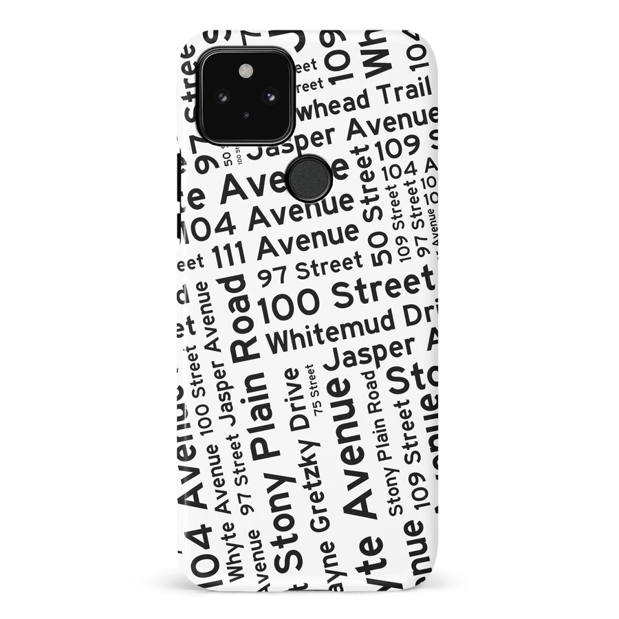 Google Pixel 5 Edmonton Street Names Canadiana Phone Case - White