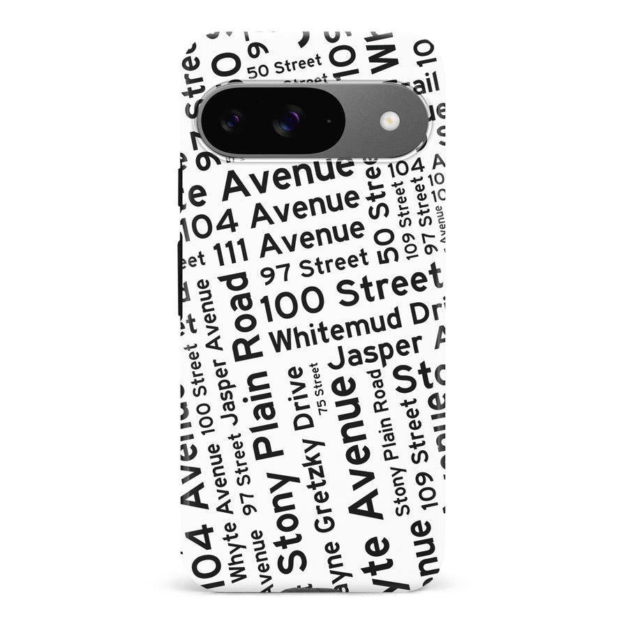 Google Pixel 9 Edmonton Street Names Canadiana Phone Case - White