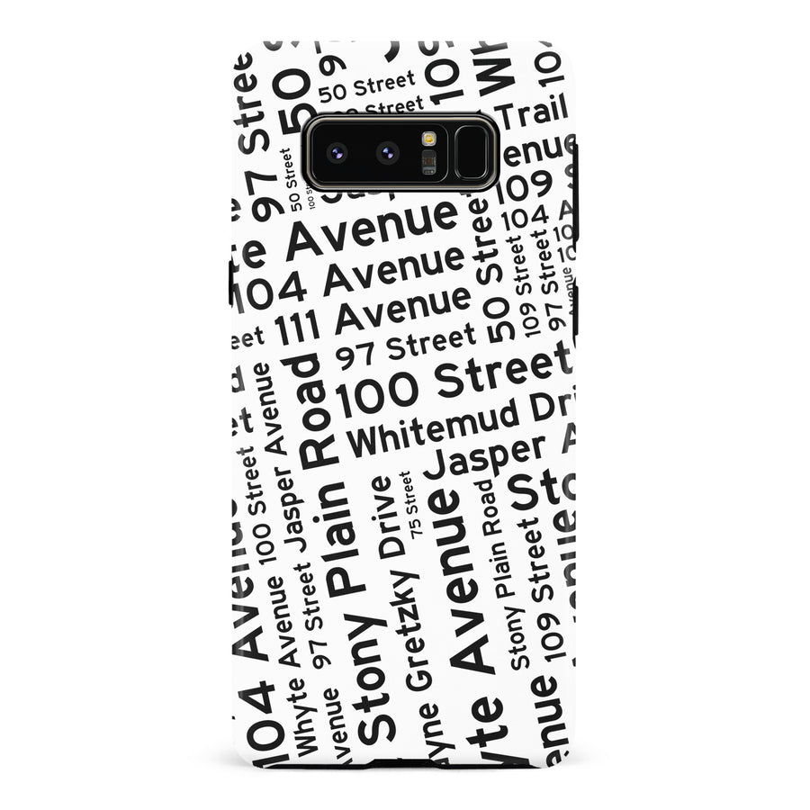 Samsung Galaxy Note 8 Edmonton Street Names Canadiana Phone Case - White