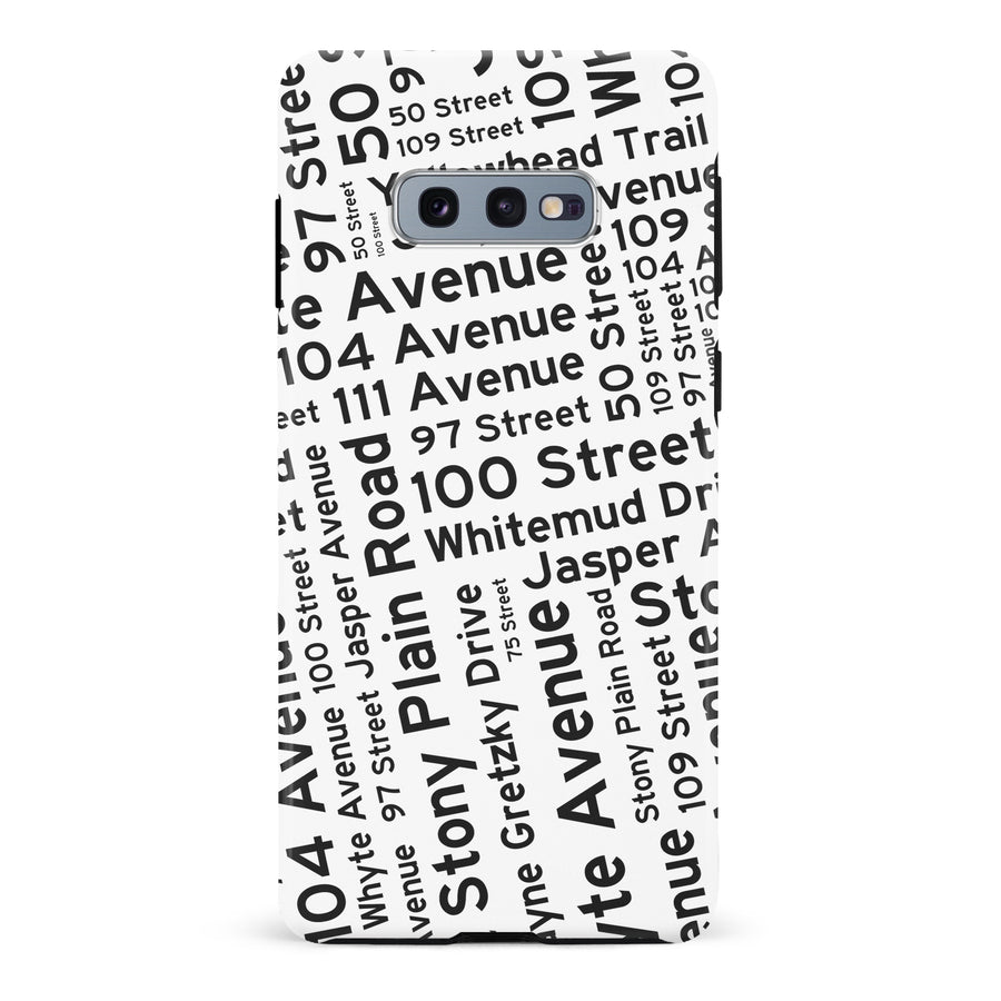Samsung Galaxy S10e Edmonton Street Names Canadiana Phone Case - White
