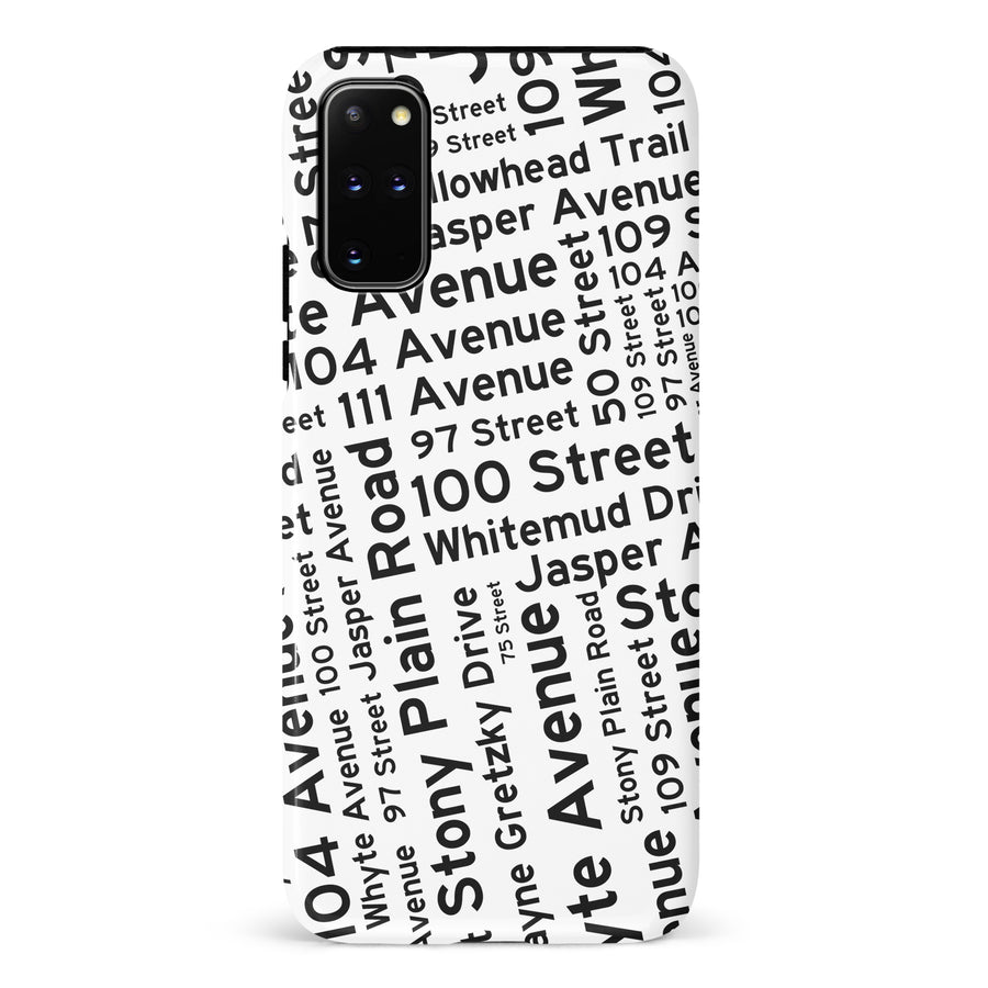 Samsung Galaxy S20 Plus Edmonton Street Names Canadiana Phone Case - White