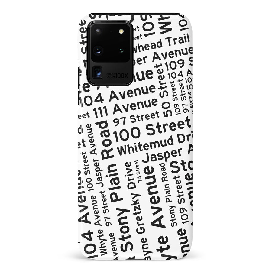 Samsung Galaxy S20 Ultra Edmonton Street Names Canadiana Phone Case - White