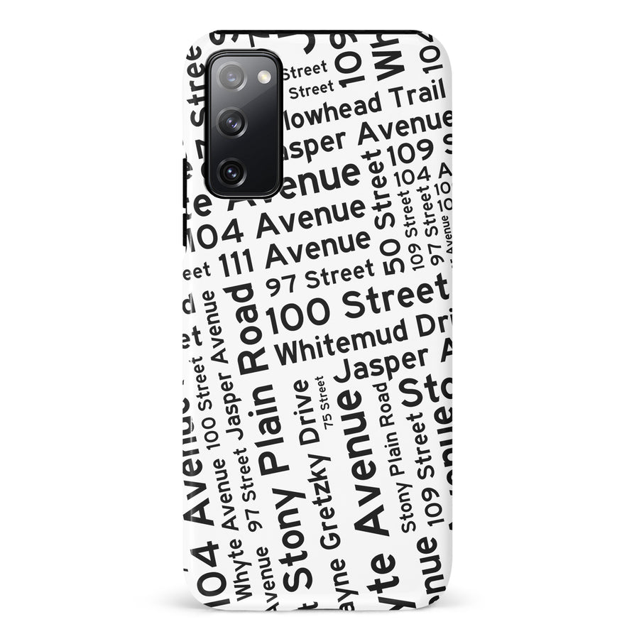 Samsung Galaxy S20 FE Edmonton Street Names Canadiana Phone Case - White
