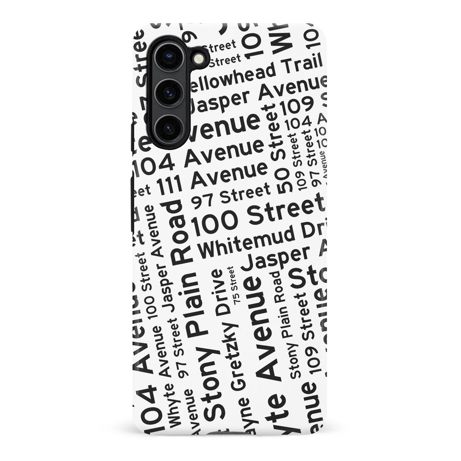 Samsung Galaxy S23 Plus Edmonton Street Names Canadiana Phone Case - White