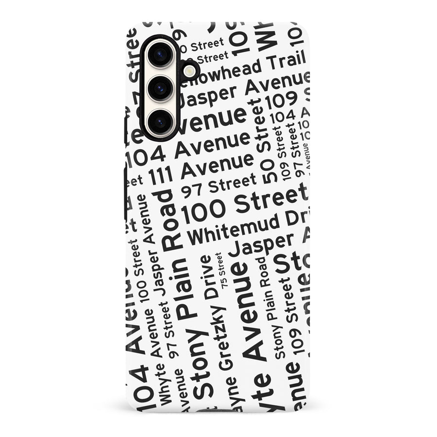 Samsung Galaxy S23 FE Edmonton Street Names Canadiana Phone Case - White