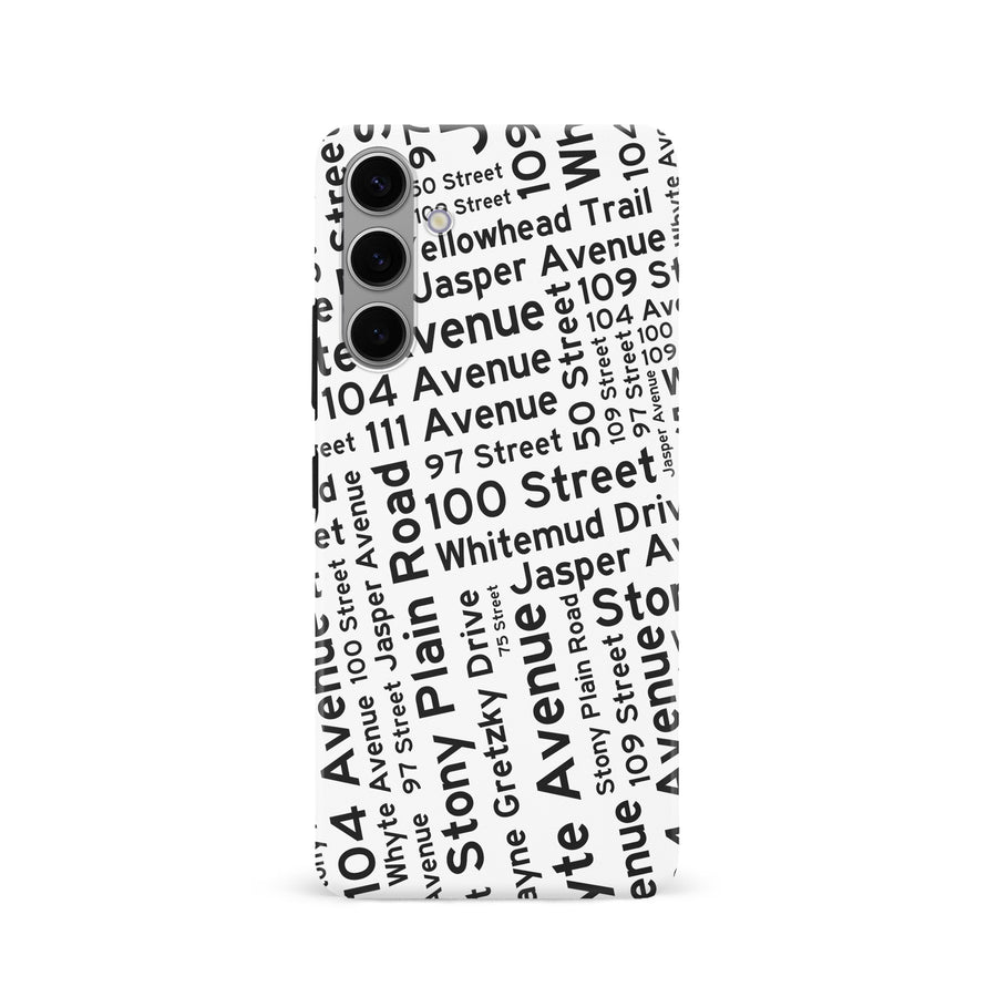 Samsung Galaxy S24 Edmonton Street Names Canadiana Phone Case - White